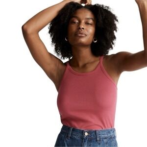 Madewell Ribbed‎ Racerback 90s Tank Top Pink Rosy Hibiscus Size XXS